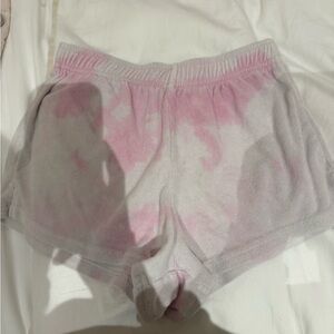 High Waist Pink Tie-Dye Women's Shorts